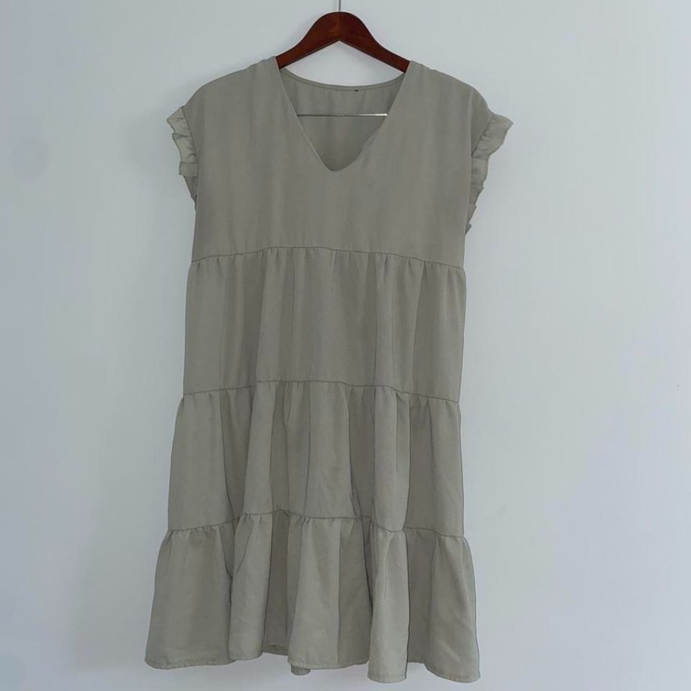 Sage Green Peasant Dress